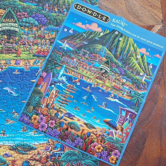 Dowdle Kauai 500 Piece Jigsaw Puzzle Bright Island Paradise Illustration Hawaii‎ - Picture 3 of 11